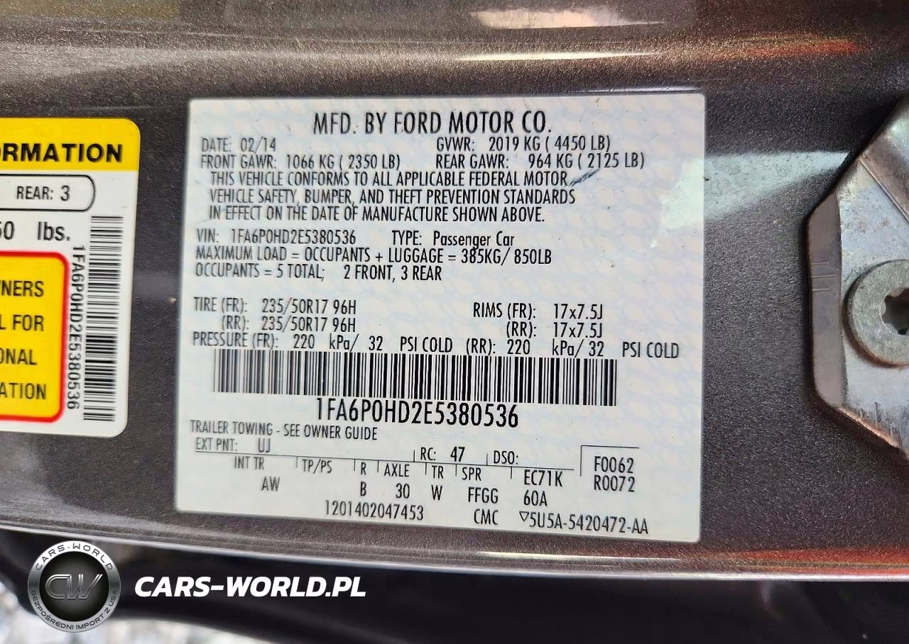 2014 Ford Fusion Se VIN:1FA6P0HD2E5380536 - 12