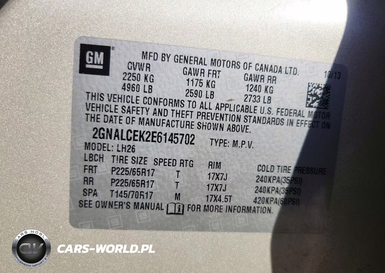2014 Chevrolet Equinox Lt VIN:2GNALCEK2E6145702 - 13