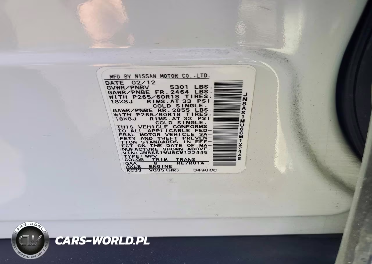 2012 Infiniti Fx35 Base VIN:JN8AS1MU6CM122445 - 13