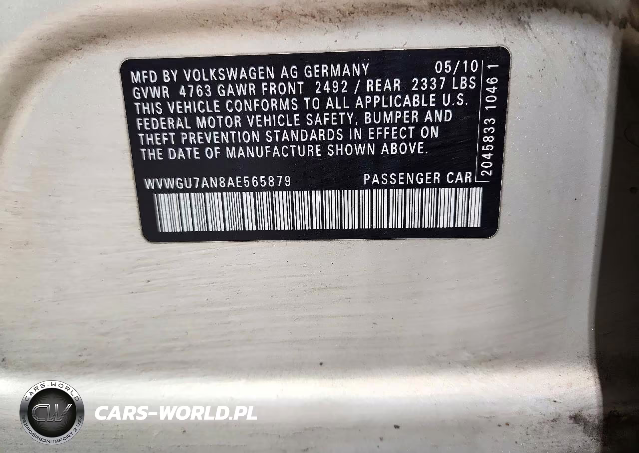 2010 Volkswagen Cc Vr6 4Motion VIN:WVWGU7AN8AE565879 - 13