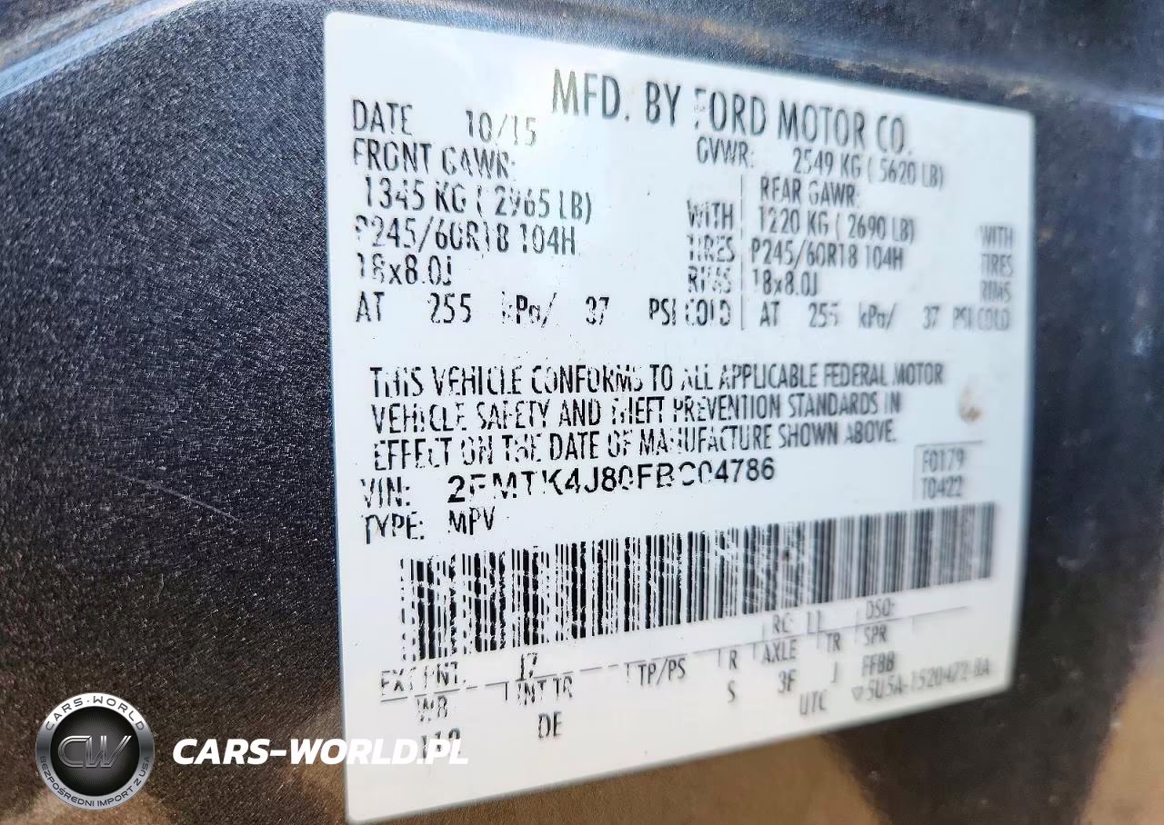 2015 Ford Edge Sel VIN:2FMTK4J80FBC04786 - 13