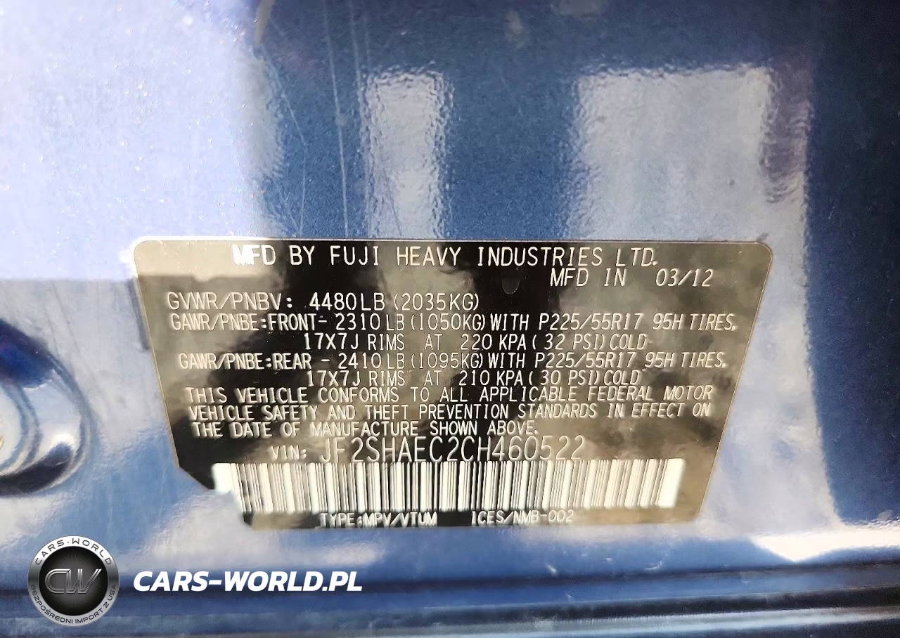 2012 Subaru Forester Limited VIN:JF2SHAEC2CH460522 - 13