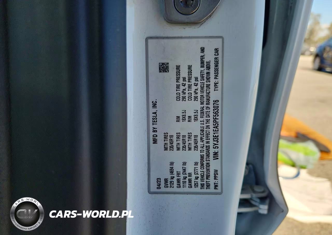 2023 Tesla Model 3 VIN:5YJ3E1EA5PF563076 - 13