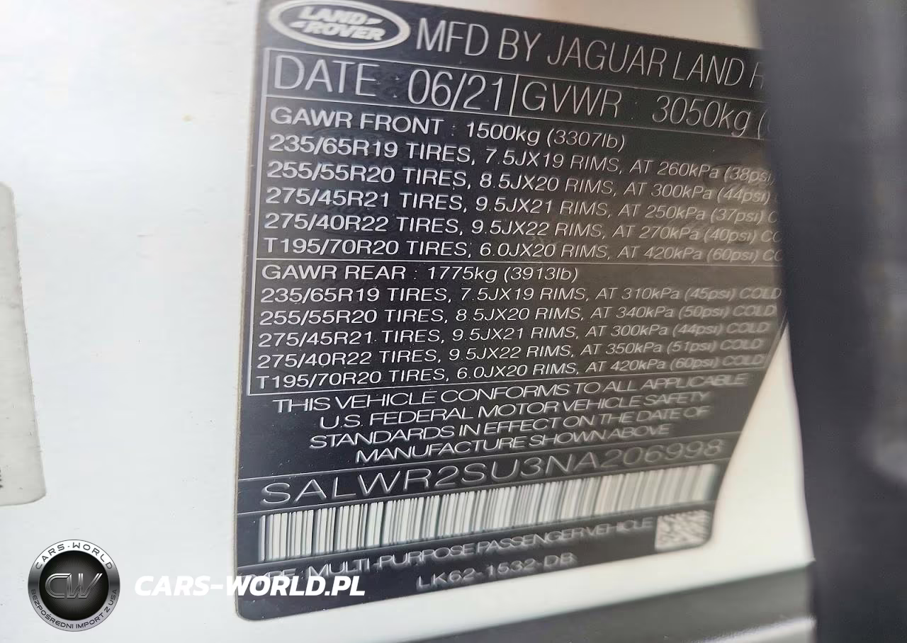2022 Land Rover Range Rover Sport Hse Silver Edition VIN:SALWR2SU3NA206998 - 13