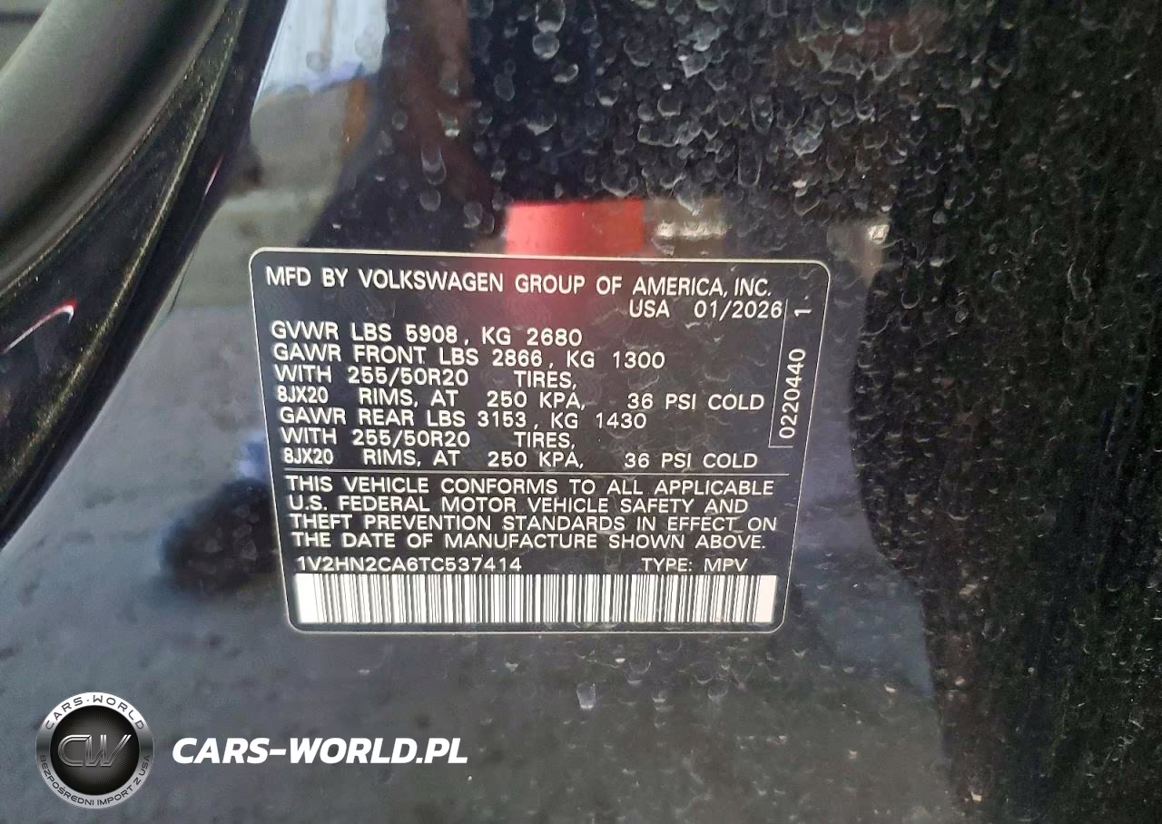 2026 Volkswagen Atlas Se VIN:1V2HN2CA6TC537414 - 13