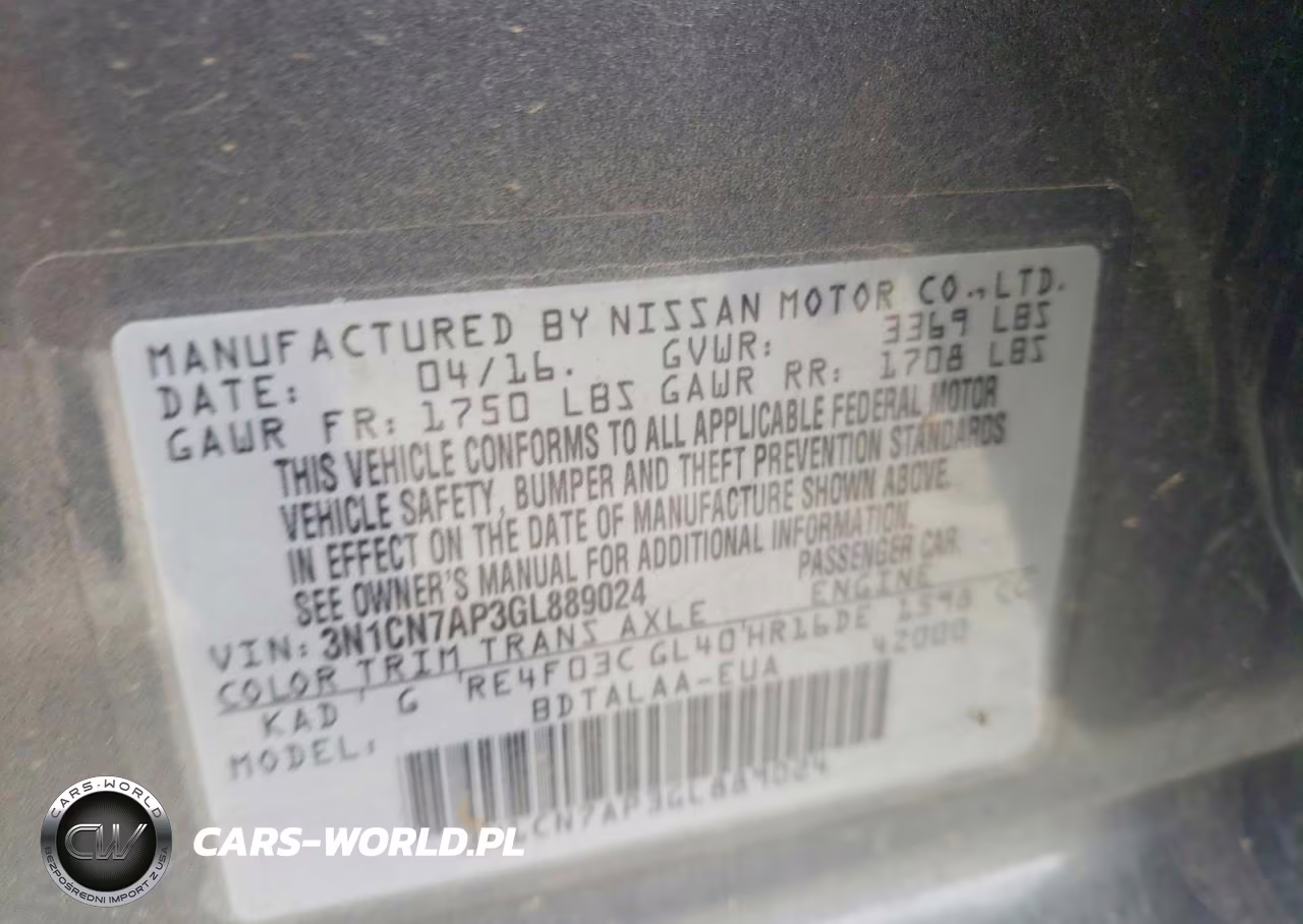 2016 Nissan Versa S VIN:3N1CN7AP3GL889024 - 12