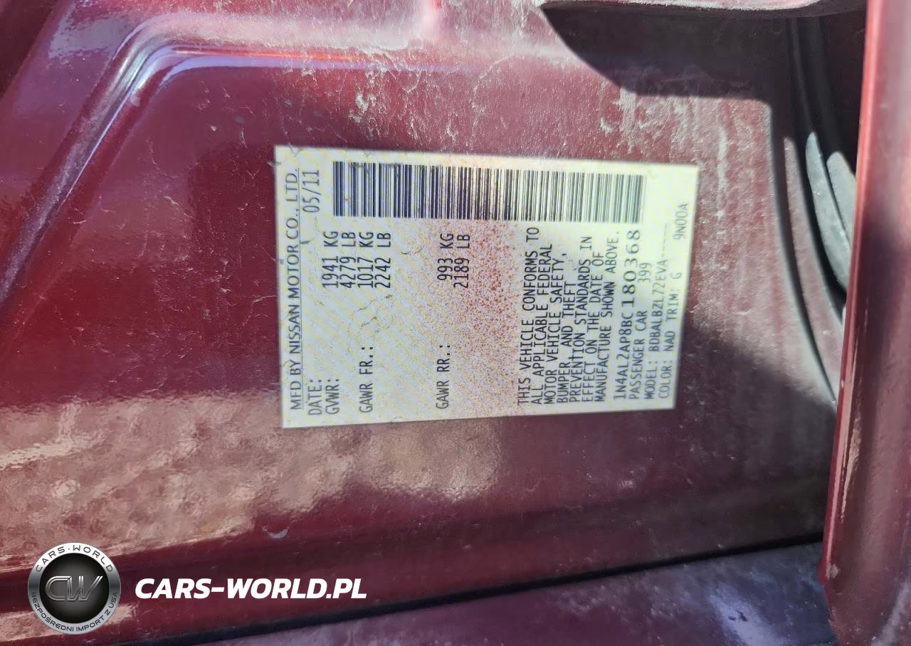 2011 Nissan Altima 2.5 VIN:1N4AL2AP8BC180368 - 12
