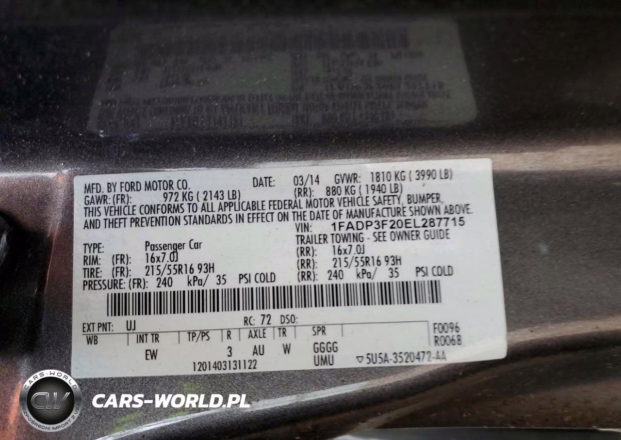 2014 Ford Focus Se VIN:1FADP3F20EL287715 - 12