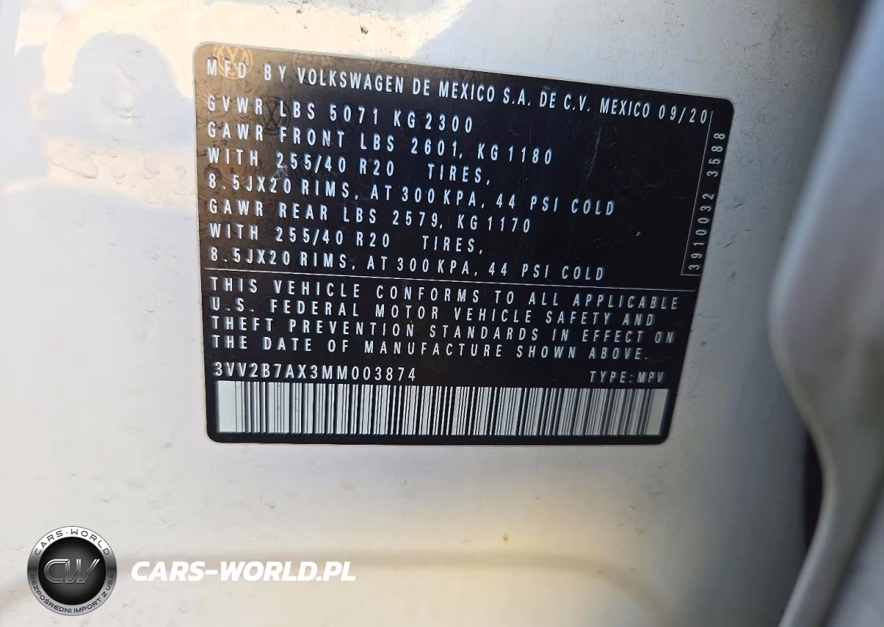 2021 Volkswagen Tiguan Se VIN:3VV2B7AX3MM003874 - 13