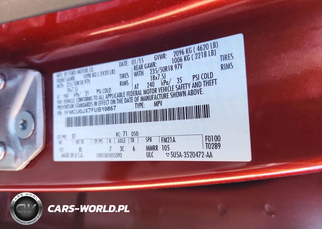2015 Ford Escape Titanium VIN:1FMCU0JX7FUB19867 - 13