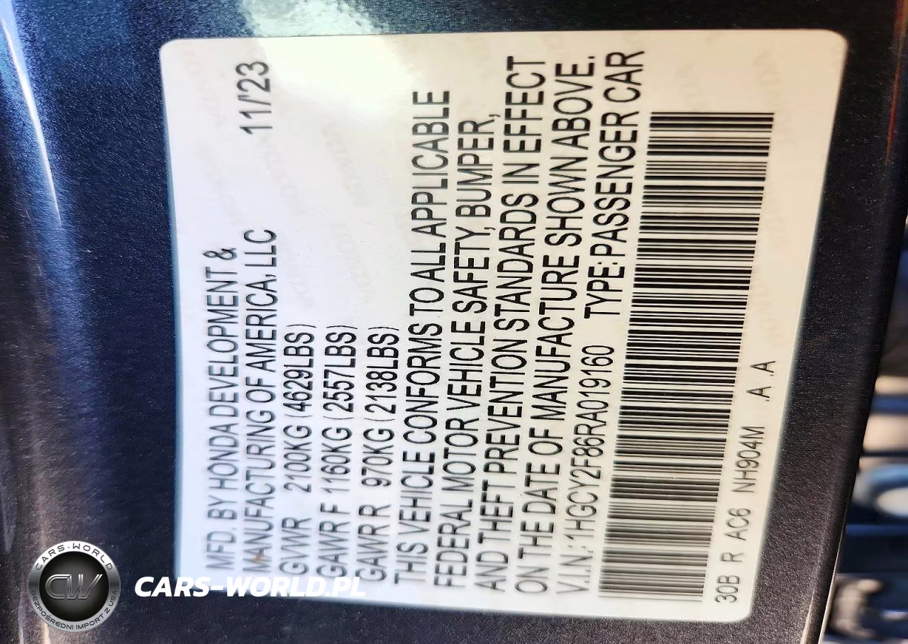 2024 Honda Accord Touring Hybrid VIN:1HGCY2F86RA019160 - 12