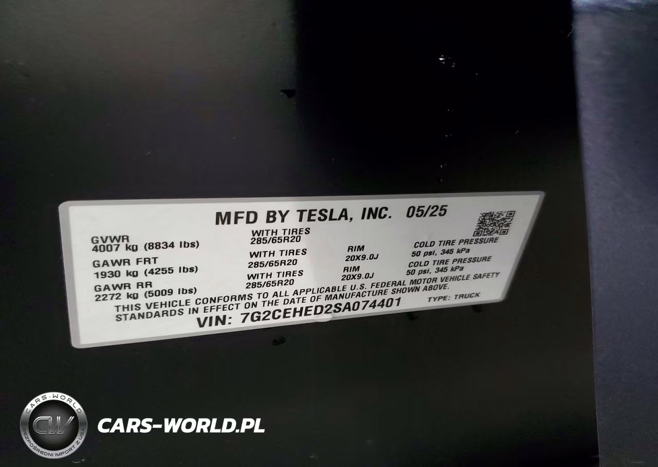 2025 Tesla Cybertruck VIN:7G2CEHED2SA074401 - 13
