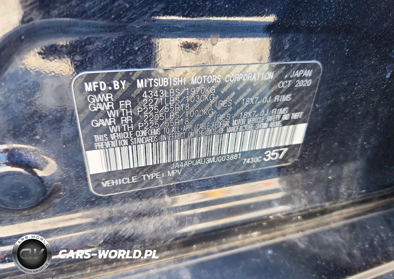 2021 Mitsubishi Outlander Sport Es VIN:JA4APUAU3MU003881 - 13
