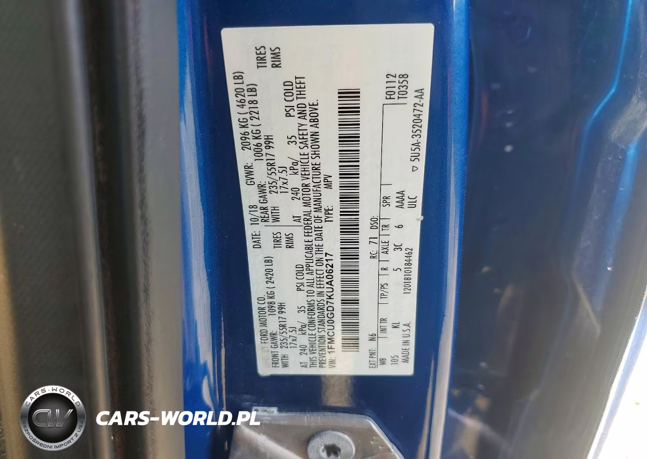 2019 Ford Escape Se VIN:1FMCU0GD7KUA06217 - 13