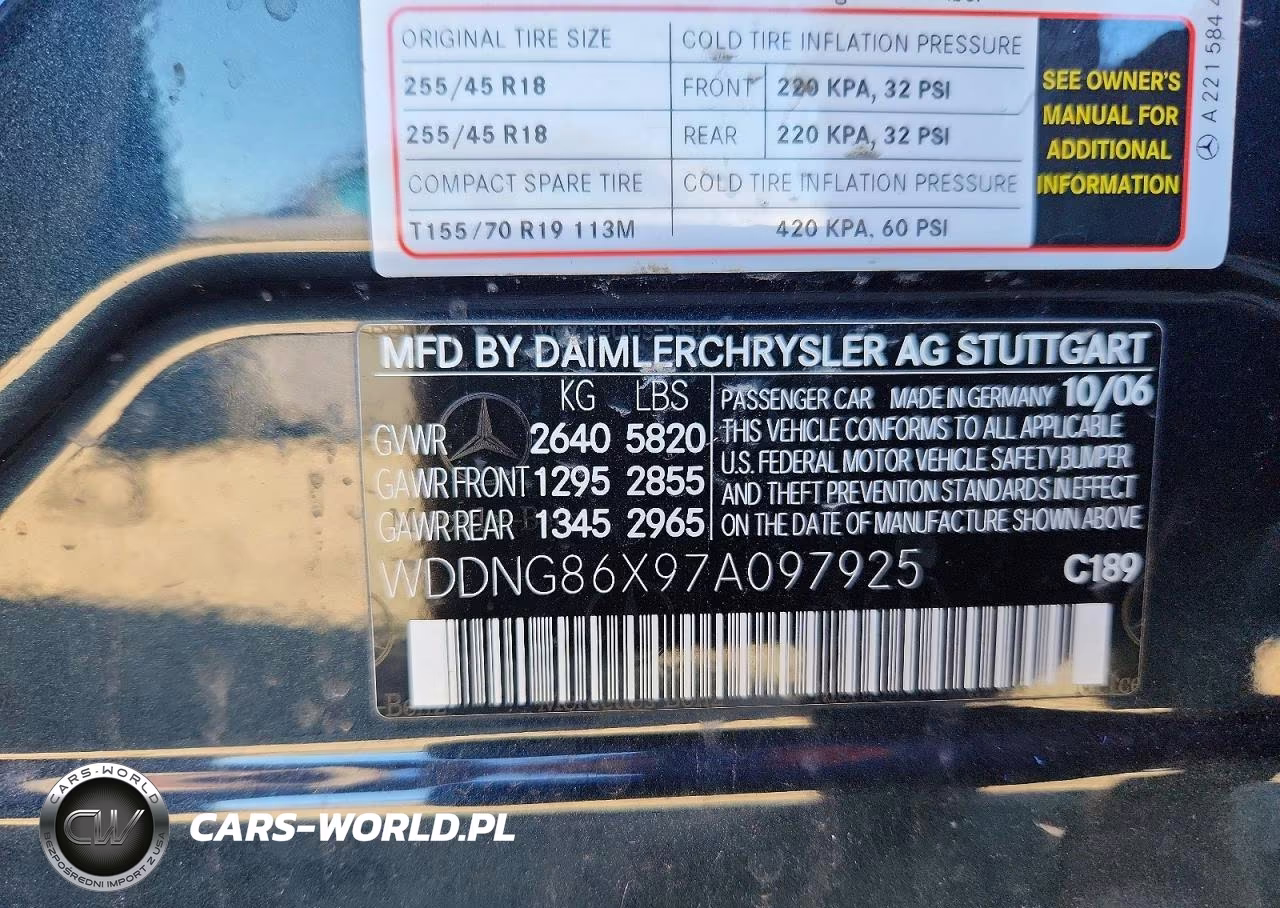 2007 Mercedes-Benz S 550 4Matic VIN:WDDNG86X97A097925 - 12