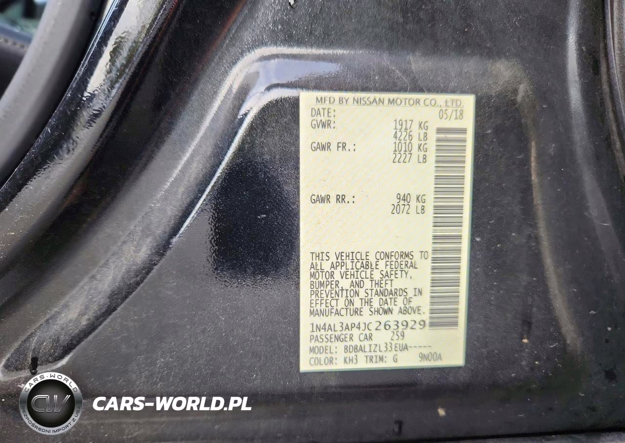 2018 Nissan Altima 2.5 Sv VIN:1N4AL3AP4JC263929 - 12