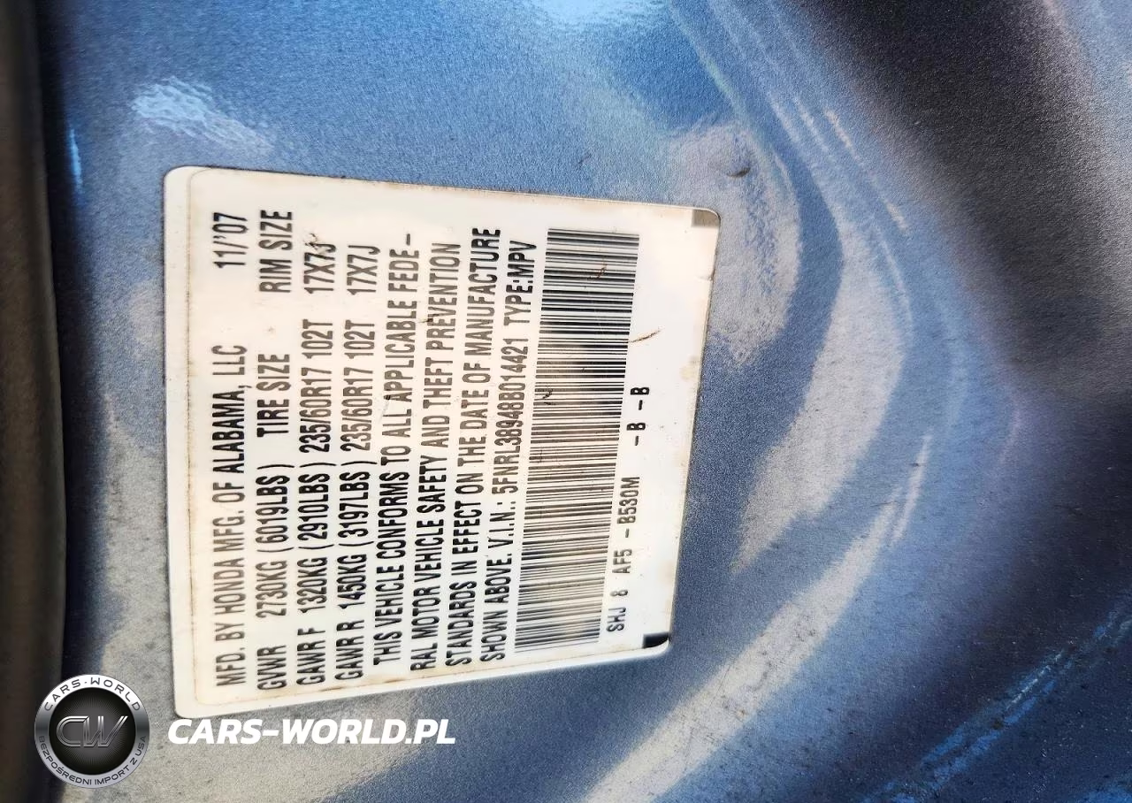 2008 Honda Odyssey Touring VIN:5FNRL38948B014421 - 13
