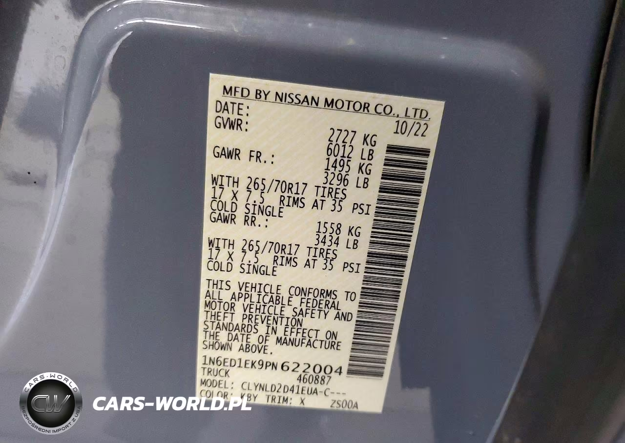 2023 Nissan Frontier Pro-4X VIN:1N6ED1EK9PN622004 - 12