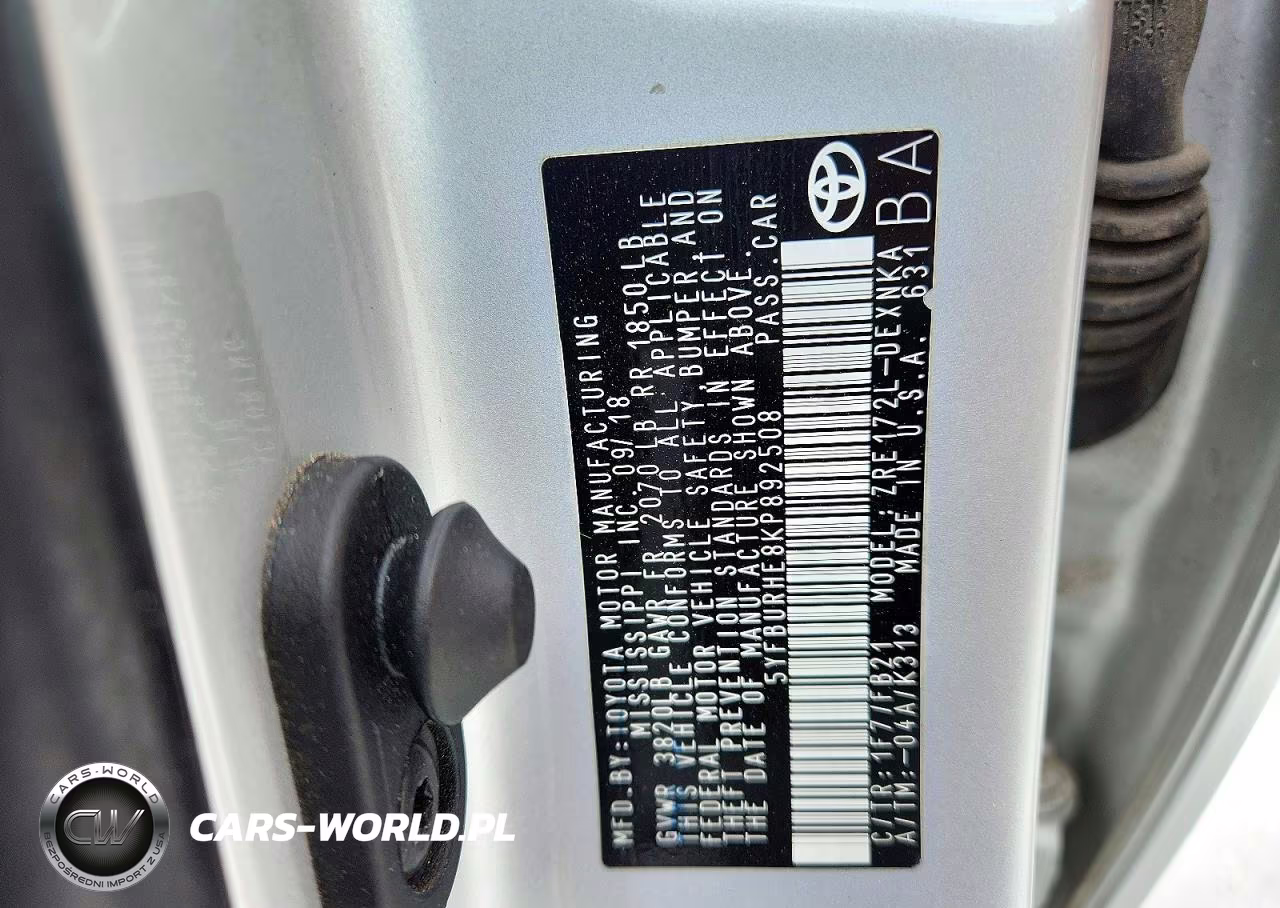2019 Toyota Corolla Le VIN:5YFBURHE8KP892508 - 12