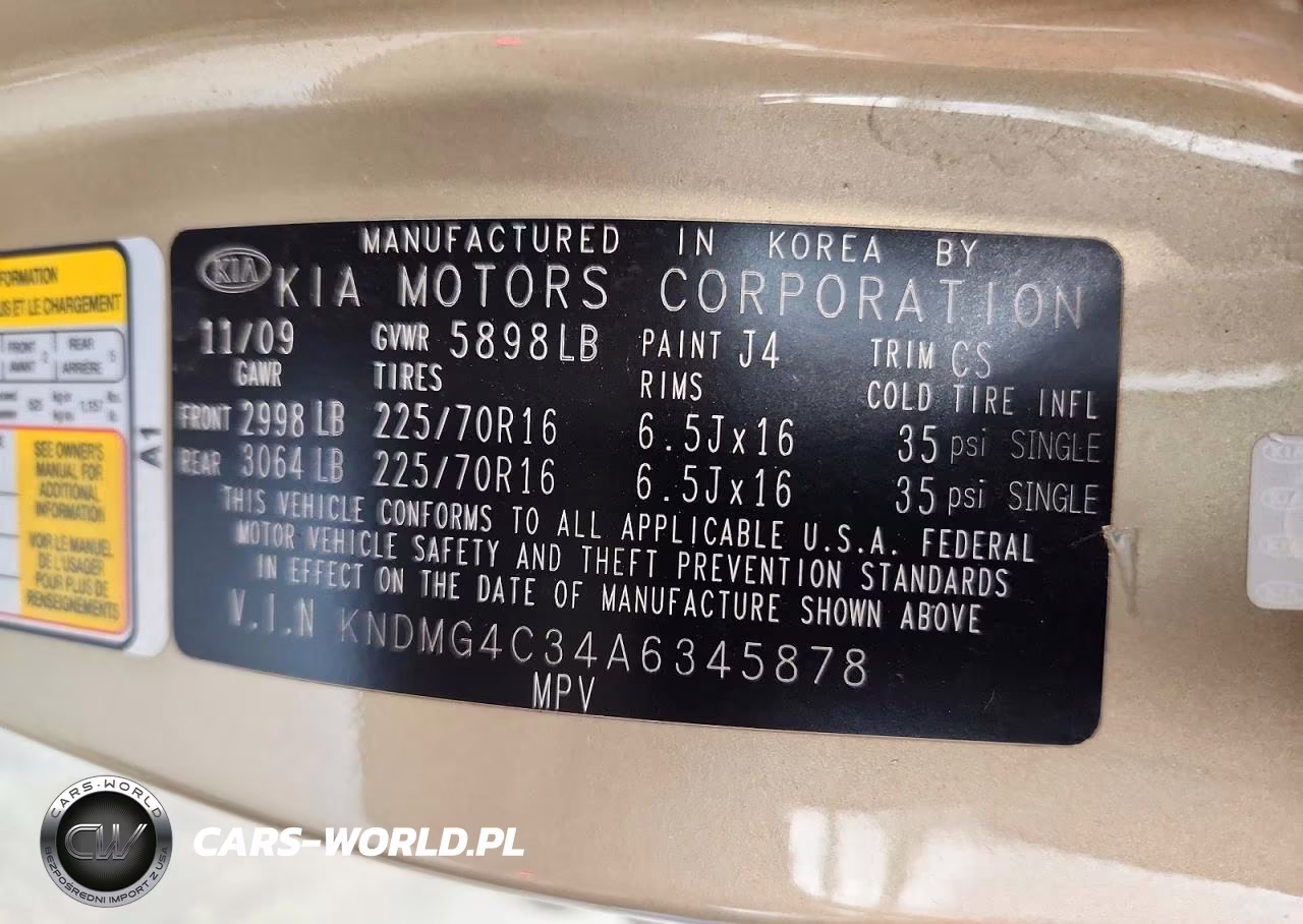 2010 Kia Sedona Lx VIN:KNDMG4C34A6345878 - 14