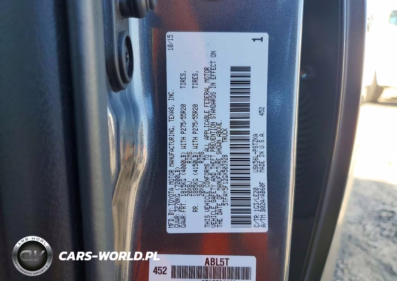 2016 Toyota Tundra Platinum VIN:5TFAY5F12GX503928 - 12