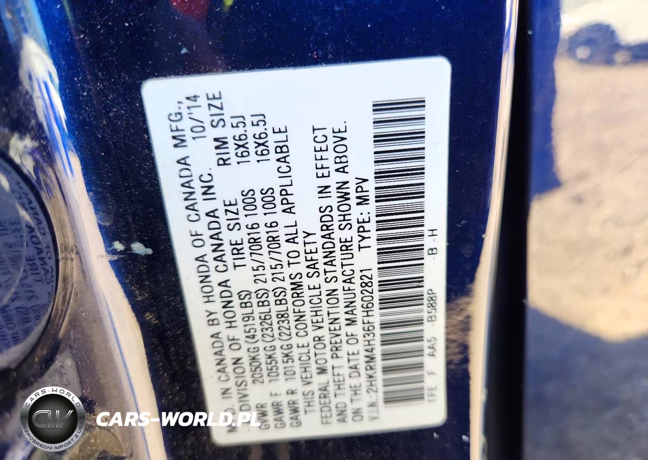 2015 Honda Cr-V Lx VIN:2HKRM4H36FH602821 - 13