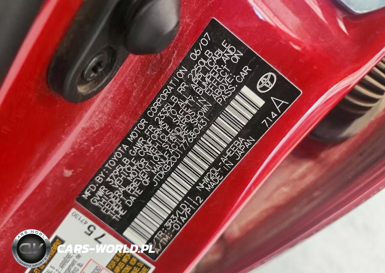 2007 Toyota Prius Base VIN:JTDKB20U177680431 - 13