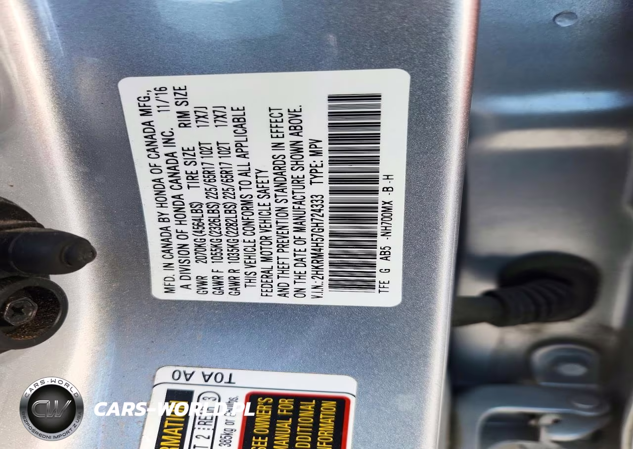 2016 Honda Cr-V Ex VIN:2HKRM4H57GH724333 - 14