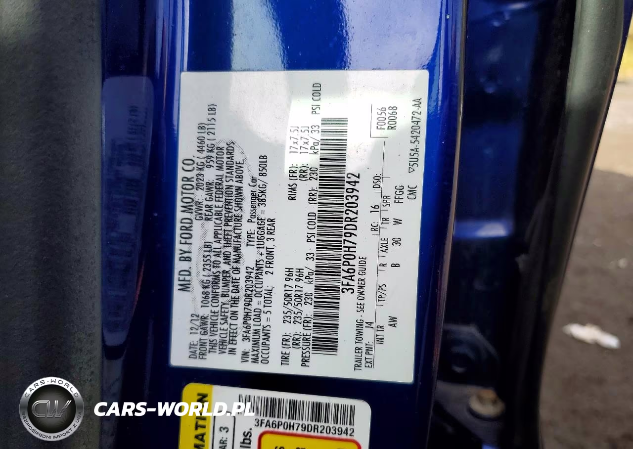 2013 Ford Fusion Se VIN:3FA6P0H79DR203942 - 12