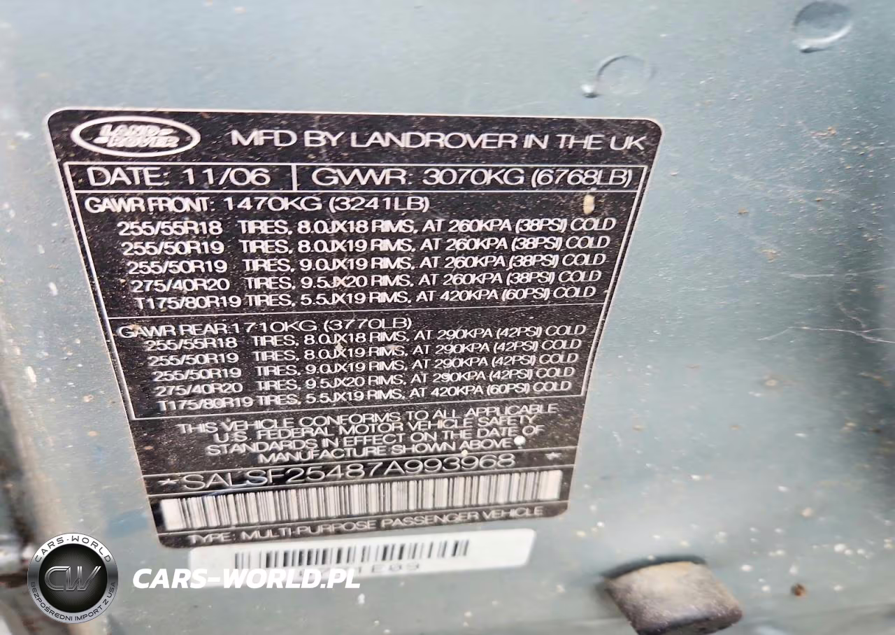 2007 Land Rover Range Rover Sport Hse VIN:SALSF25487A993968 - 14