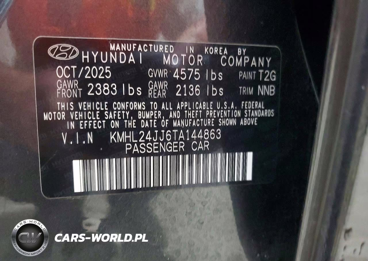 2026 Hyundai Sonata Hybrid Blue VIN:KMHL24JJ6TA144863 - 12