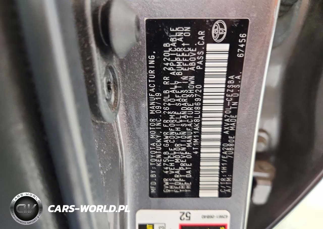 2020 Toyota Camry Se VIN:4T1M11AK8LU869720 - 12
