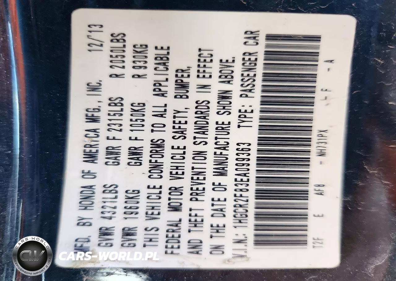 2014 Honda Accord Exl VIN:1HGCR2F83EA099363 - 13