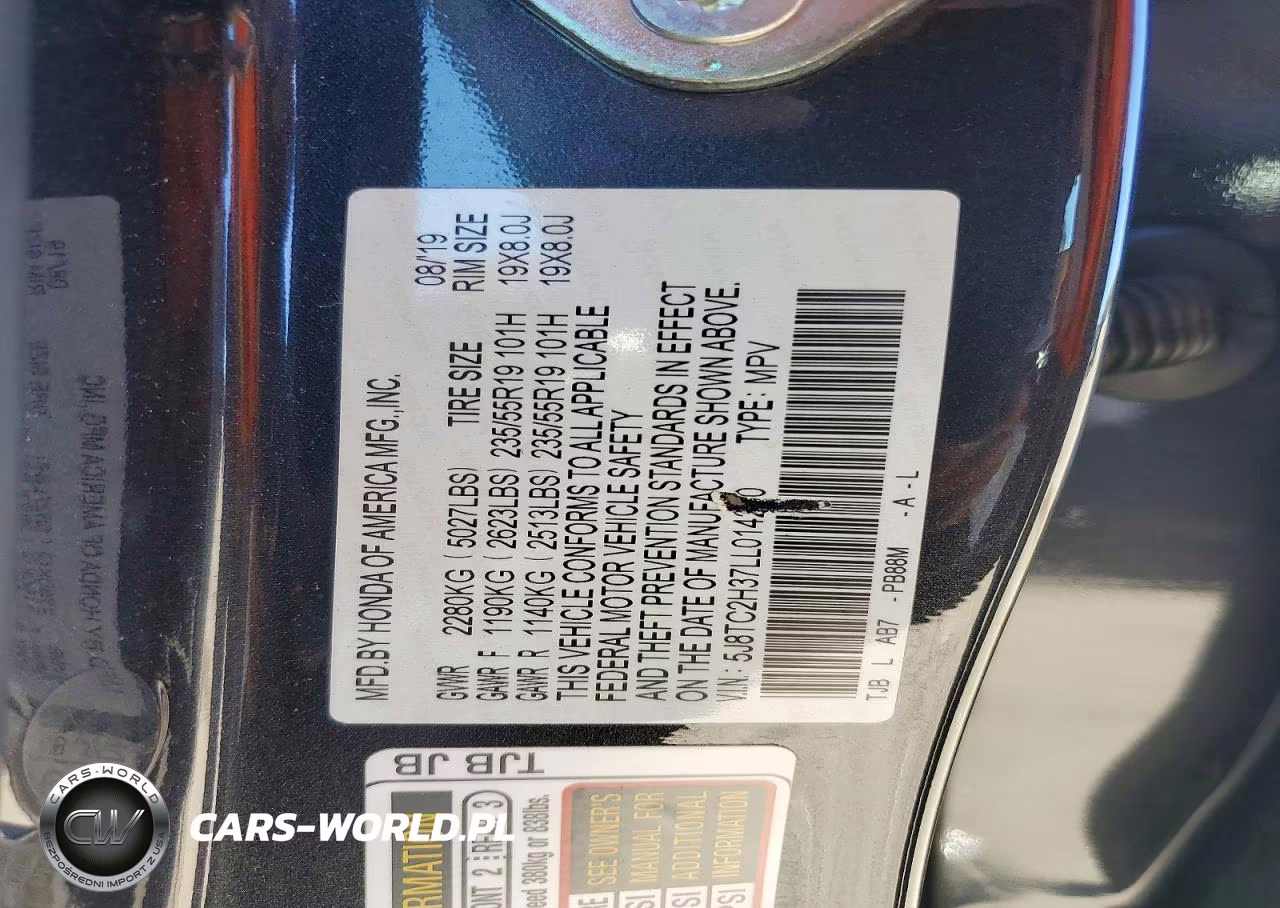 2020 Acura Rdx VIN:5J8TC2H37LL014240 - 13