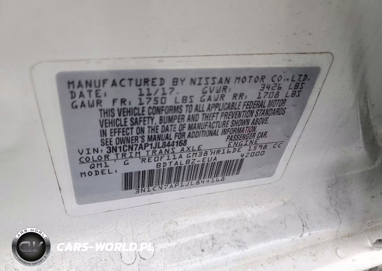 2018 Nissan Versa Sv VIN:3N1CN7AP1JL844168 - 14