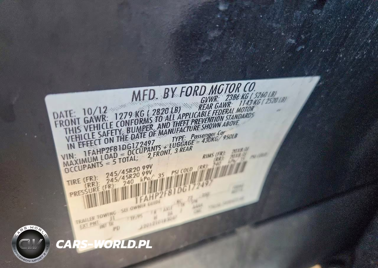 2013 Ford Taurus Limited VIN:1FAHP2F81DG172497 - 13