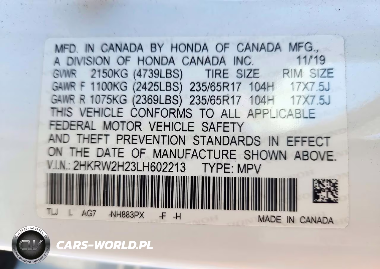 2020 Honda Cr-V Lx VIN:2HKRW2H23LH602213 - 13