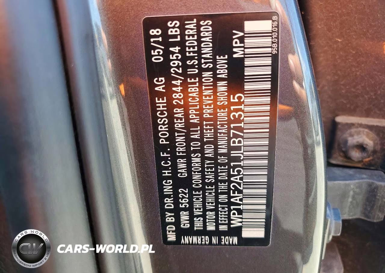 PORSCHE MACAN TURB VIN:WP1AF2A51JLB71315 - 15