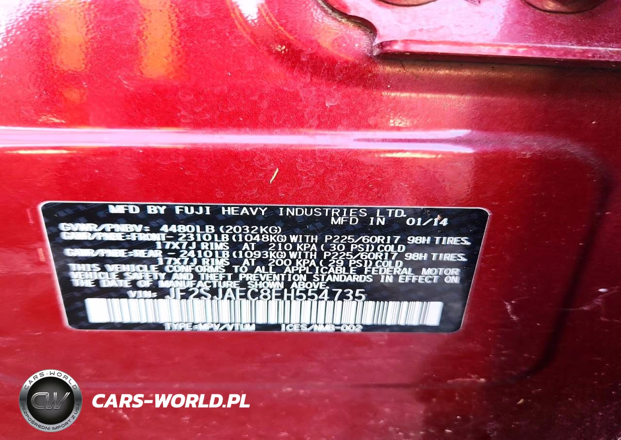 2014 Subaru Forester 2.5I Premium VIN:JF2SJAEC8EH554735 - 13