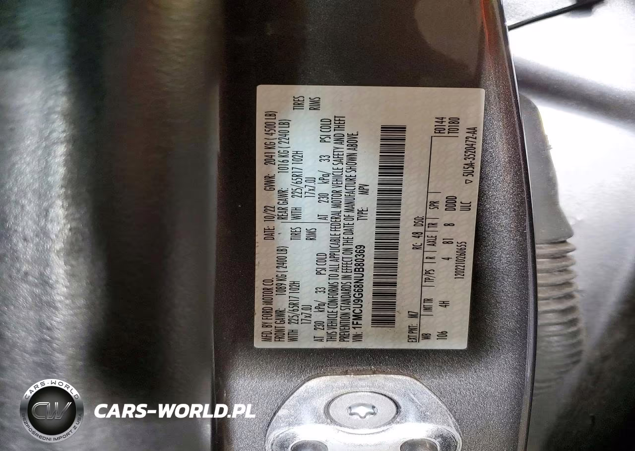 2022 Ford Escape Se VIN:1FMCU9G68NUB80369 - 13
