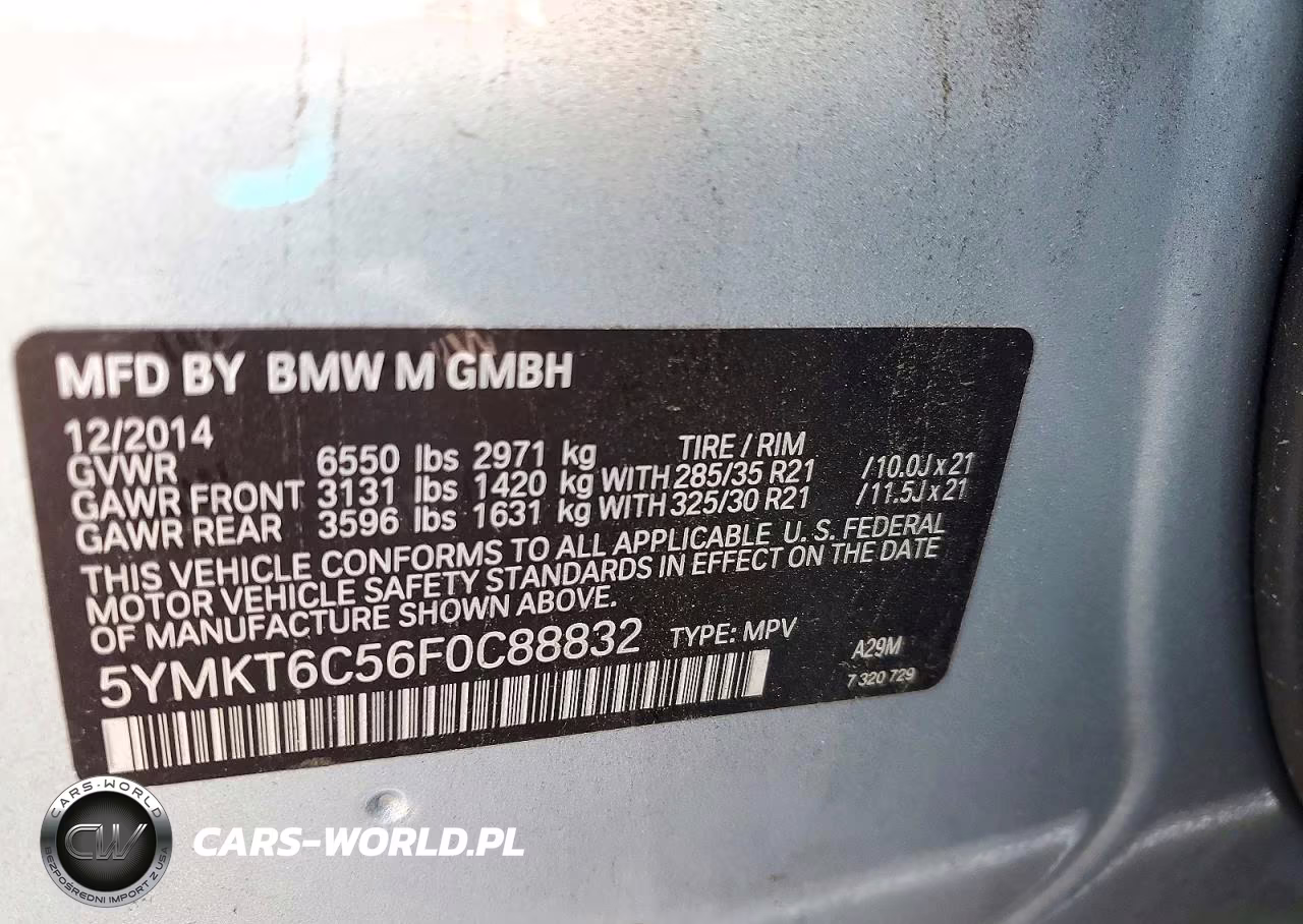 2015 BMW X5 M VIN:5YMKT6C56F0C88832 - 13