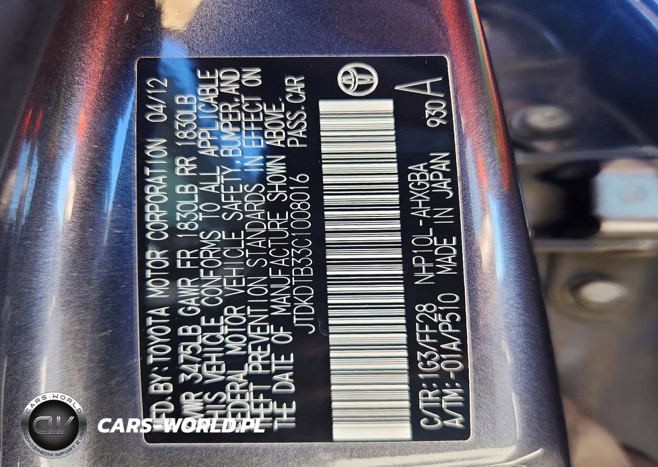 2012 Toyota Prius C Three VIN:JTDKDTB33C1008016 - 12