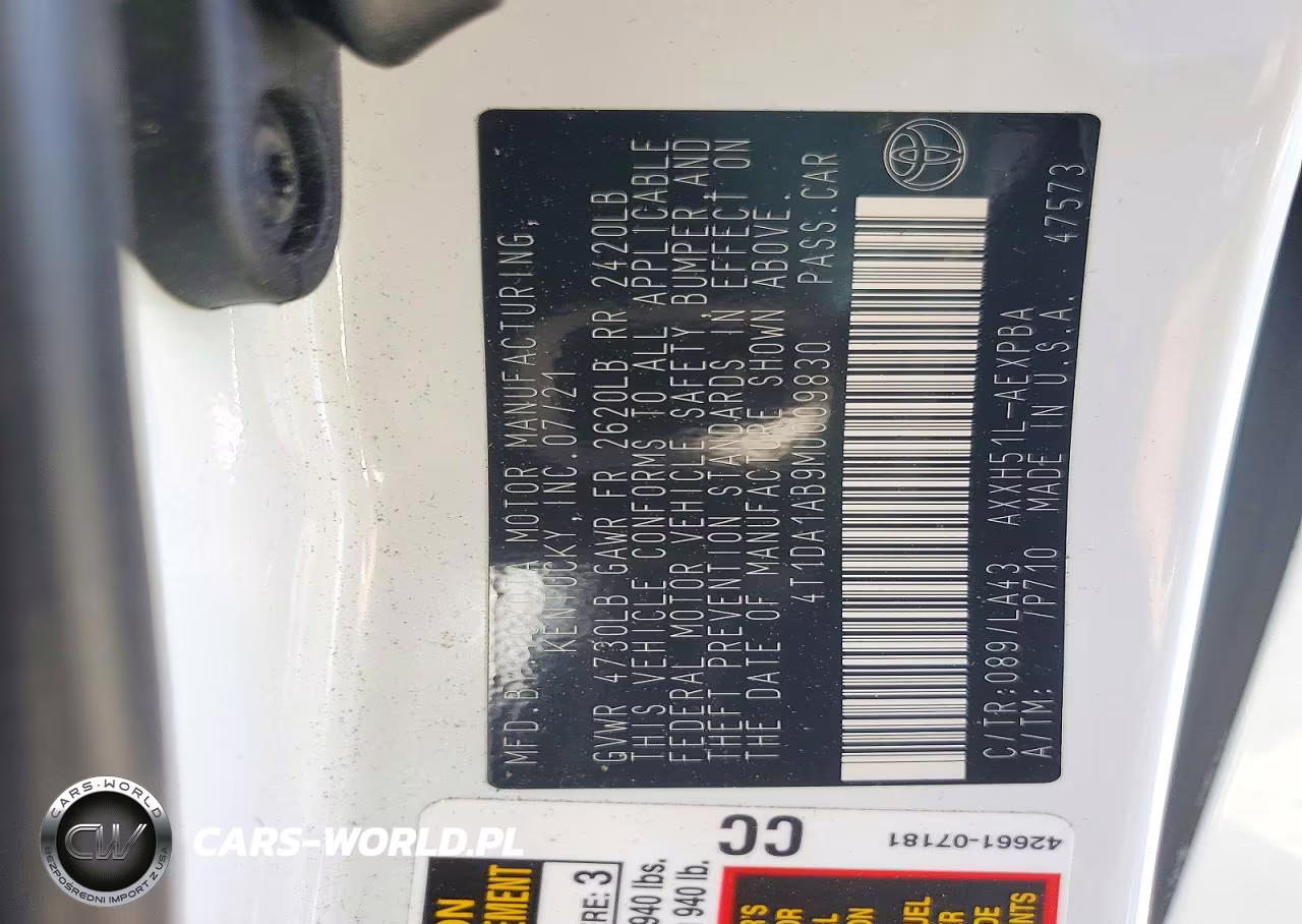 2021 Toyota Avalon Limited VIN:4T1DA1AB9MU009830 - 12
