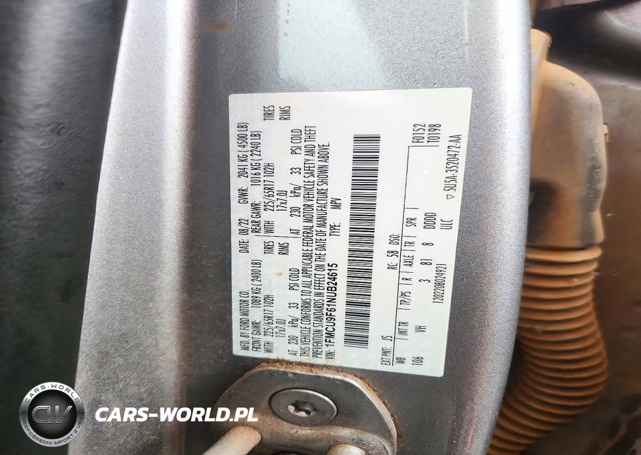 2022 Ford Escape S VIN:1FMCU9F61NUB24615 - 12