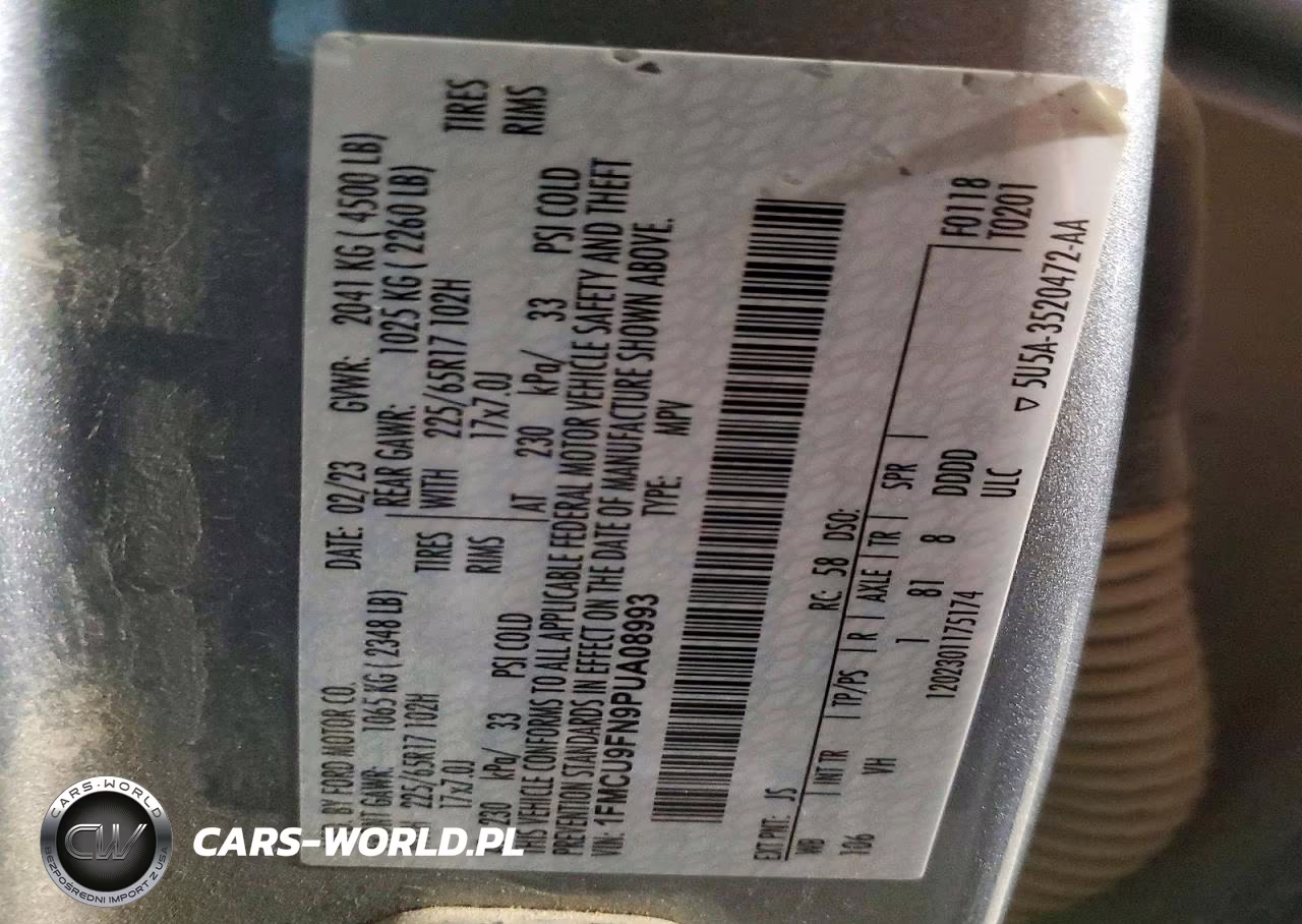2023 Ford Escape VIN:1FMCU9FN9PUA08993 - 13