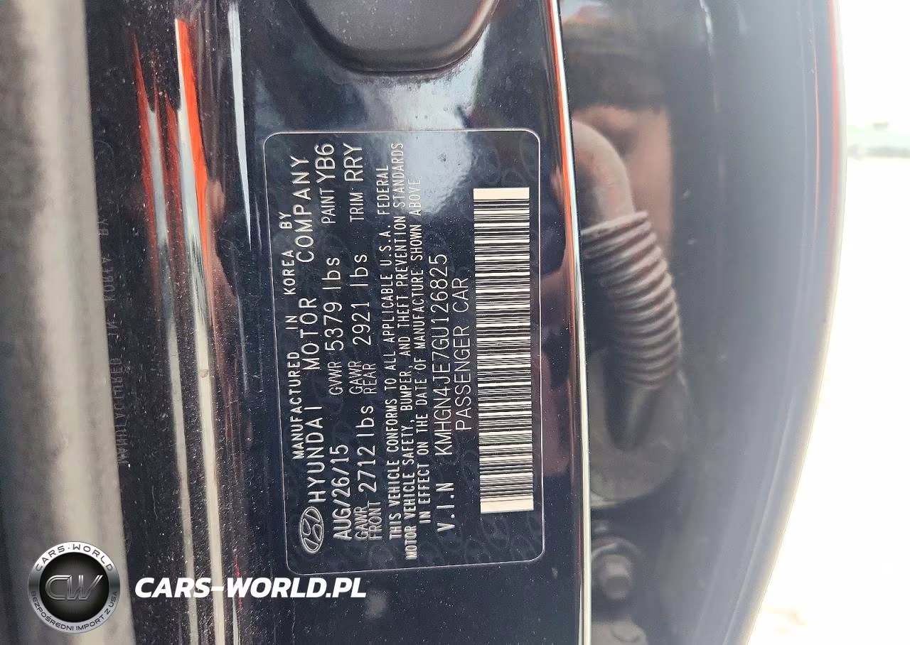 2016 Hyundai Genesis 3.8L VIN:KMHGN4JE7GU126825 - 12