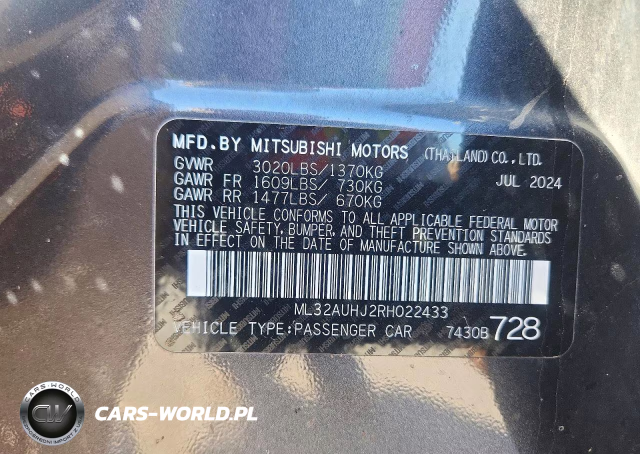 2024 Mitsubishi Mirage Es VIN:ML32AUHJ2RH022433 - 12