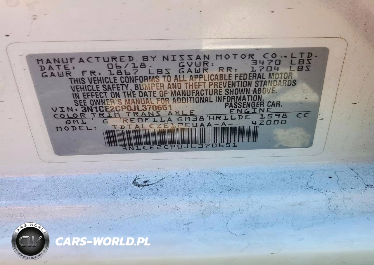 2018 Nissan Versa Note S VIN:3N1CE2CP0JL370651 - 12
