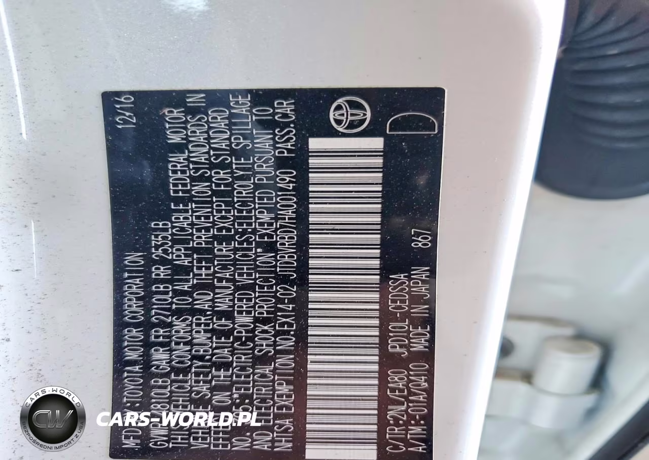 2017 Toyota Mirai VIN:JTDBVRBD7HA001490 - 12