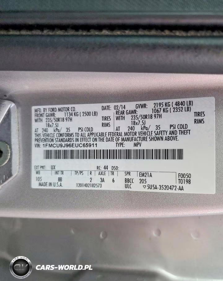 2014 Ford Escape Titanium VIN:1FMCU9J96EUC65911 - 13